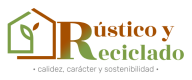 logotipo del sitio web Rsto ístico y Reciclado, compuesto por la silueta de una casa un aŕbol dentro con dos hojas, ambos marrón y verde